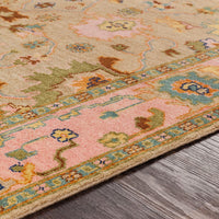 Surya Hillcrest Hil-9043 Tan, Bright Pink, Olive, Aqua, Navy Area Rug