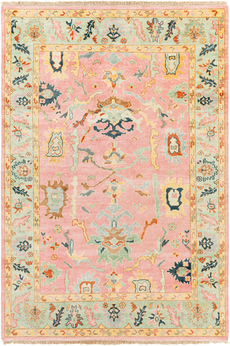 Surya Hillcrest Hil-9044 Mint, Butter, Pale Pink, Peach Rugs.