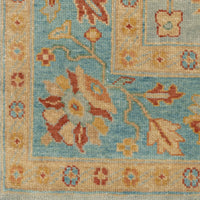 Surya Hillcrest Hil-9045 Sage, Burnt Orange, Teal, Medium Gray Area Rug