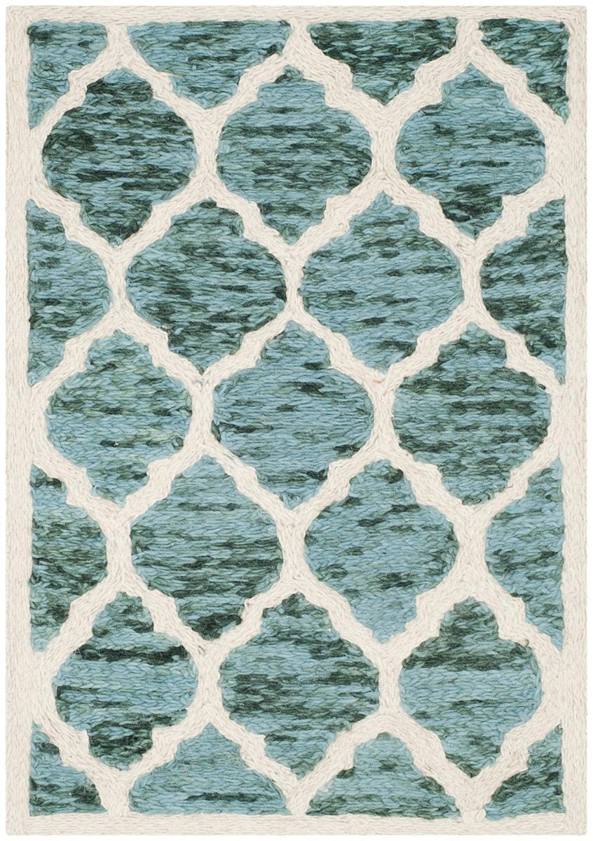 Safavieh Himalaya Him121C Turquoise / Ivory Geometric Area Rug