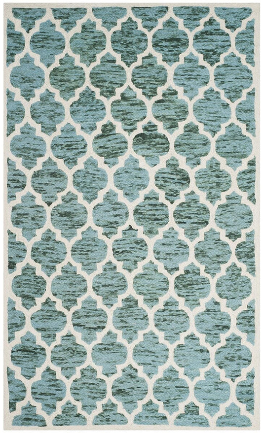 Safavieh Himalaya Him121C Turquoise / Ivory Geometric Area Rug