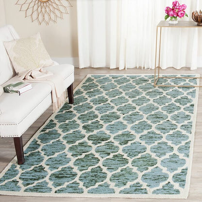 Safavieh Himalaya Him121C Turquoise / Ivory Geometric Area Rug