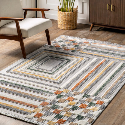 Nuloom Gloria Striped Ngl1348A Light Gray Area Rug