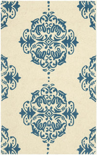 Safavieh Chelsea Hk145A Ivory / Blue Damask Area Rug