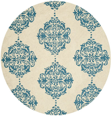 Safavieh Chelsea Hk145A Ivory / Blue Damask Area Rug