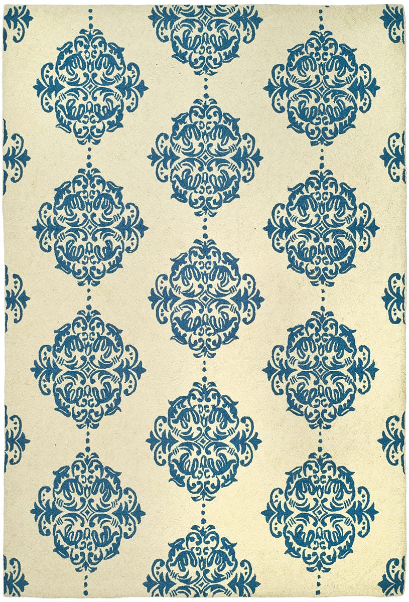 Safavieh Chelsea Hk145A Ivory / Blue Damask Area Rug