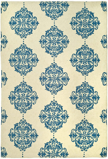 Safavieh Chelsea Hk145A Ivory / Blue Damask Area Rug