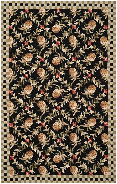 Safavieh Chelsea hk164a Black / Ivory Floral / Country Area Rug