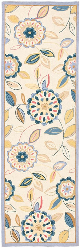 Safavieh Chelsea Hk179A Ivory / Blue Floral / Country Area Rug