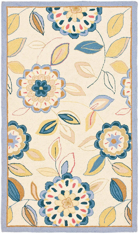 Safavieh Chelsea Hk179A Ivory / Blue Floral / Country Area Rug