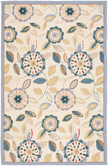 Safavieh Chelsea Hk179A Ivory / Blue Floral / Country Area Rug