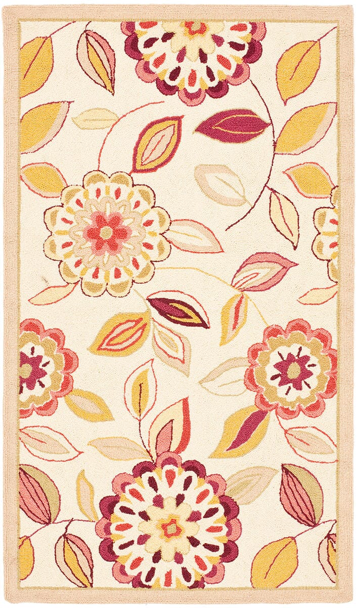 Safavieh Chelsea Hk179B Ivory / Taupe Floral / Country Area Rug