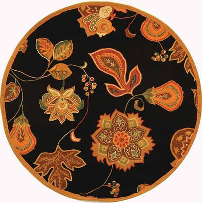 Safavieh Chelsea Hk209C Black / Orange Floral / Country Area Rug