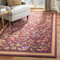 Safavieh Chelsea Hk210C Burgundy Floral / Country Area Rug