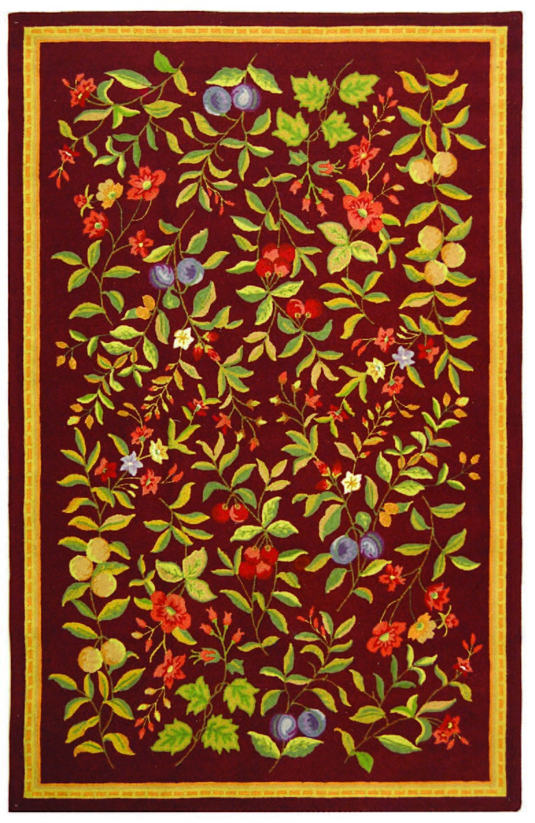 Safavieh Chelsea Hk210C Burgundy Floral / Country Area Rug