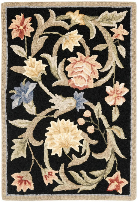 Safavieh Chelsea hk248b Black Floral / Country Area Rug