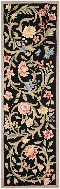 Safavieh Chelsea hk248b Black Floral / Country Area Rug