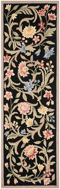 Safavieh Chelsea hk248b Black Floral / Country Area Rug