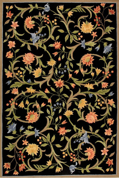 Safavieh Chelsea hk248b Black Floral / Country Area Rug