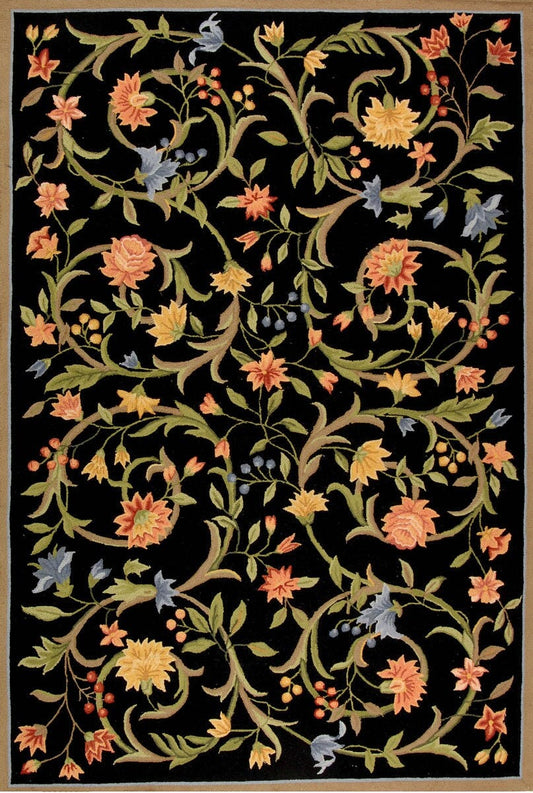 Safavieh Chelsea hk248b Black Floral / Country Area Rug