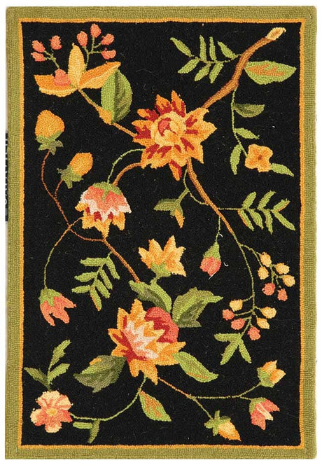 Safavieh Chelsea hk263b Black Floral / Country Area Rug