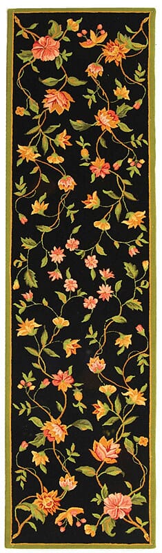 Safavieh Chelsea hk263b Black Floral / Country Area Rug