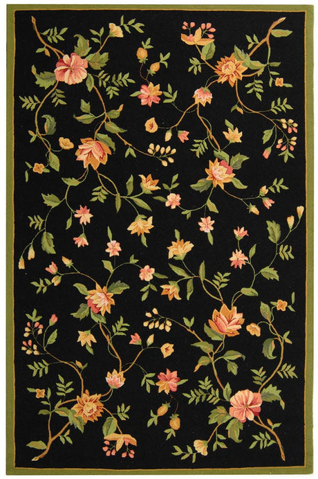 Safavieh Chelsea hk263b Black Floral / Country Area Rug