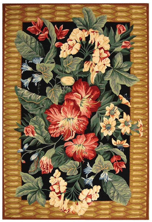 Safavieh Chelsea hk301a Black / Brown Floral / Country Area Rug