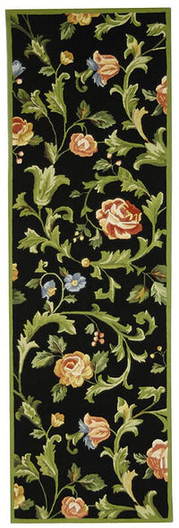 Safavieh Chelsea Hk310B Black Floral / Country Area Rug