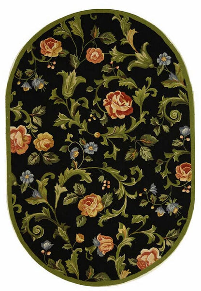 Safavieh Chelsea Hk310B Black Floral / Country Area Rug