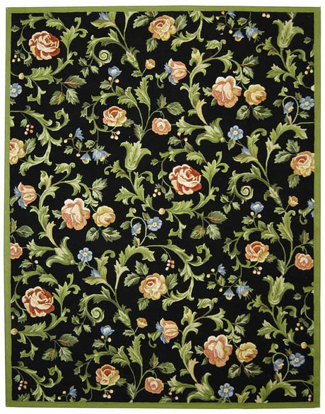 Safavieh Chelsea Hk310B Black Floral / Country Area Rug