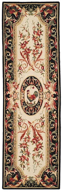 Safavieh Chelsea hk48k Ivory / Black Floral / Country Area Rug