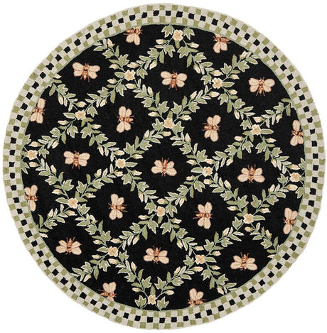 Safavieh Chelsea Hk55B Black Floral / Country Area Rug