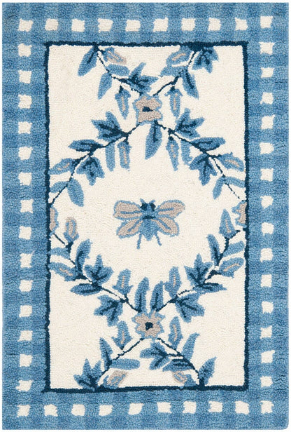 Safavieh Chelsea Hk55D Ivory / Blue Floral / Country Area Rug