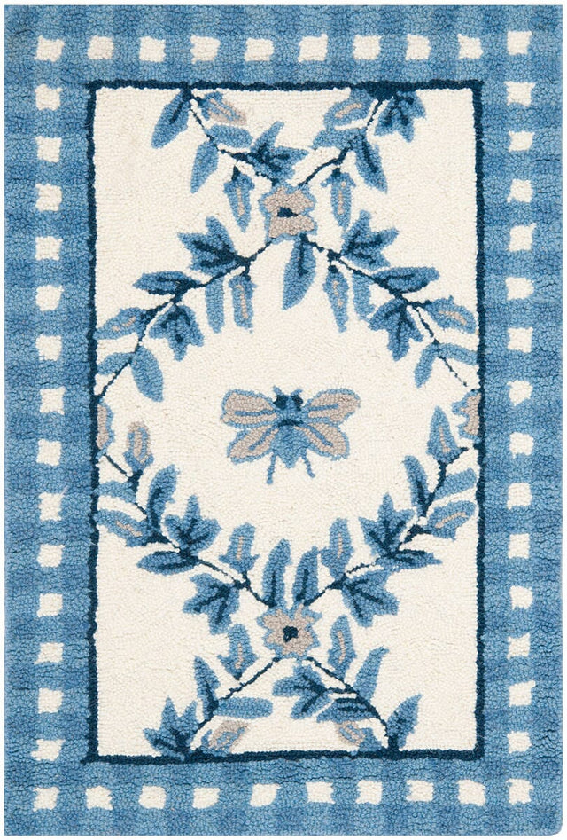 Safavieh Chelsea Hk55D Ivory / Blue Rugs.