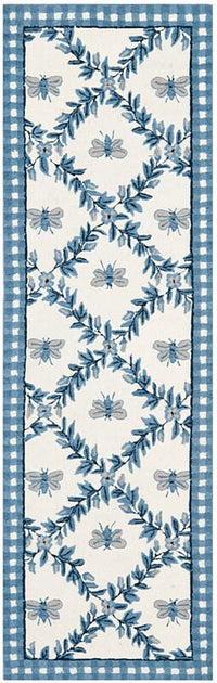 Safavieh Chelsea Hk55D Ivory / Blue Floral / Country Area Rug