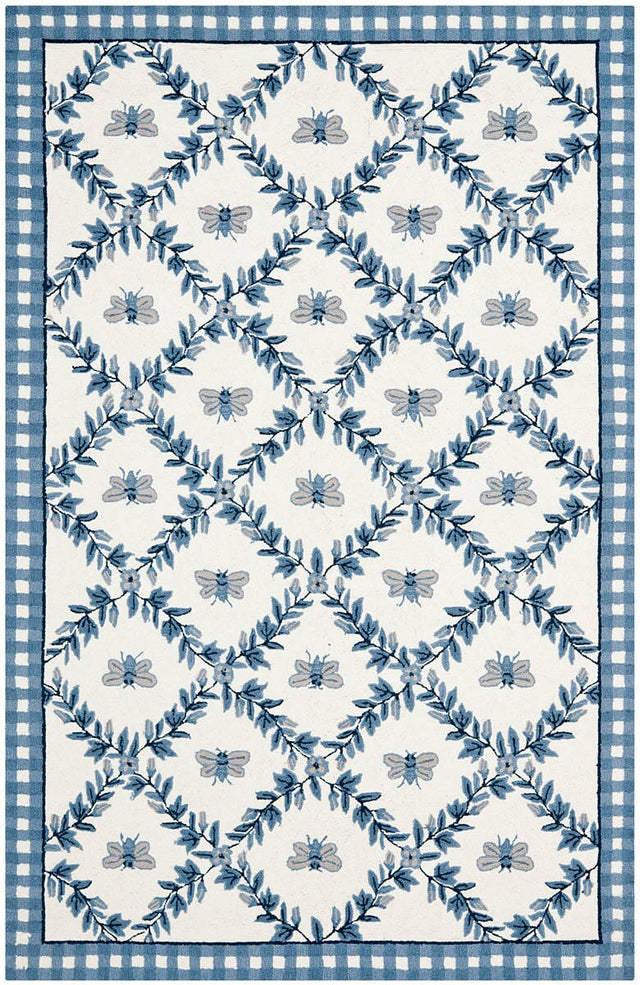 Safavieh Chelsea Hk55D Ivory / Blue Rugs.