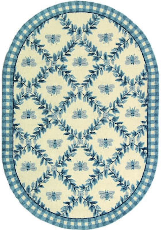 Safavieh Chelsea Hk55D Ivory / Blue Floral / Country Area Rug