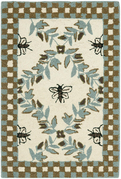 Safavieh Chelsea Hk55G Ivory / Blue Damask Area Rug