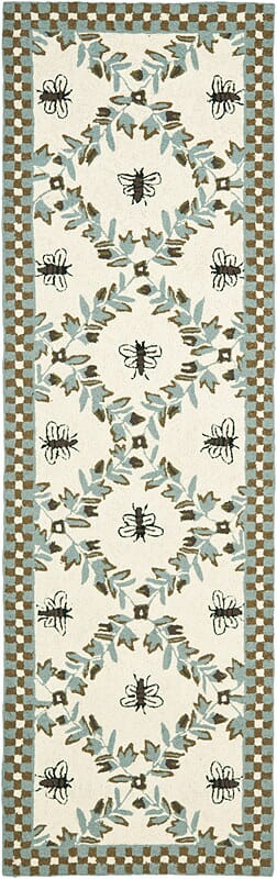 Safavieh Chelsea Hk55G Ivory / Blue Damask Area Rug