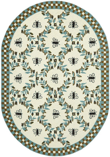 Safavieh Chelsea Hk55G Ivory / Blue Damask Area Rug