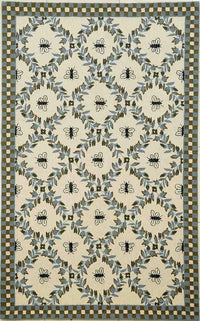 Safavieh Chelsea Hk55G Ivory / Blue Damask Area Rug