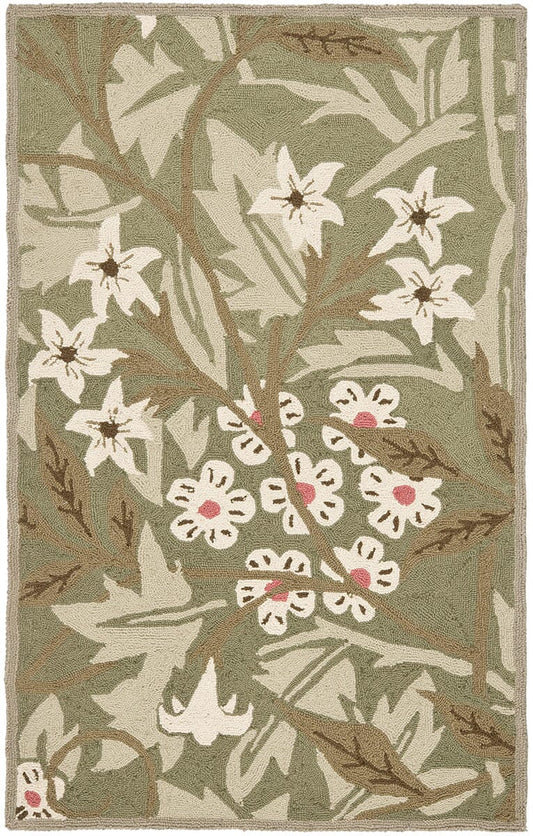 Safavieh Chelsea Hk713A Green / Ivory Floral / Country Area Rug