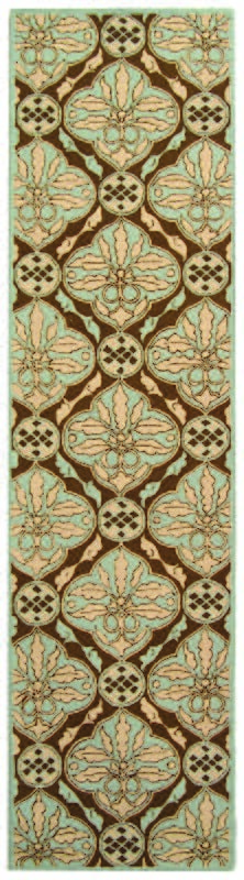 Safavieh Chelsea Hk715A Brown / Blue Damask Area Rug