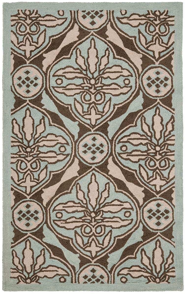 Safavieh Chelsea Hk715A Brown / Blue Damask Area Rug