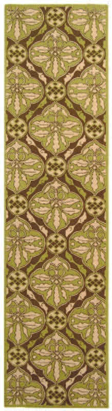 Safavieh Chelsea Hk715B Brown / Green Damask Area Rug