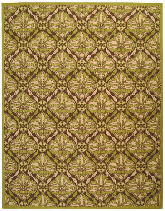 Safavieh Chelsea Hk715B Brown / Green Damask Area Rug