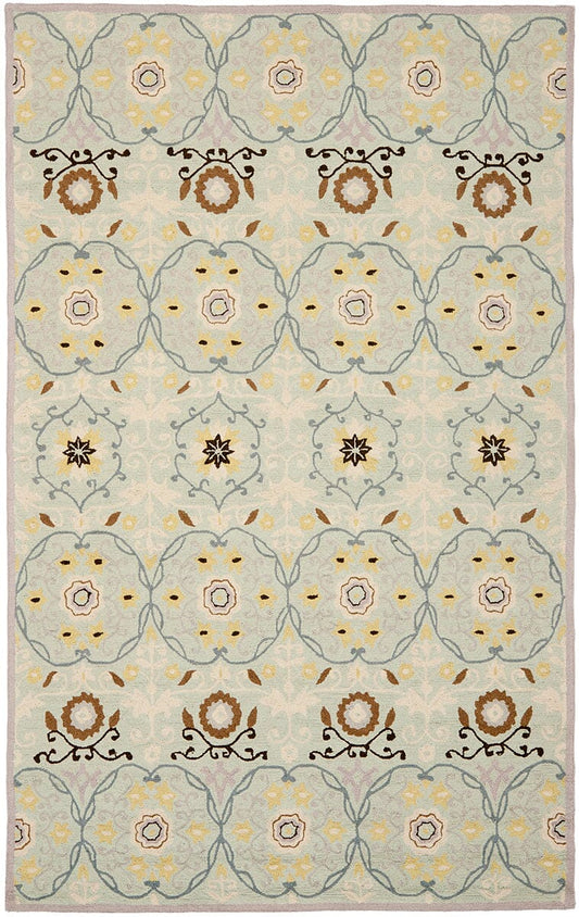 Safavieh Chelsea Hk727C Light Blue / Ivory Damask Area Rug