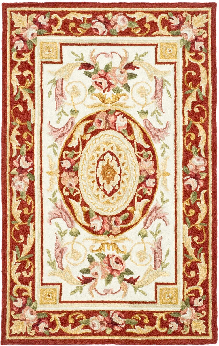 Safavieh Chelsea hk72a Ivory / Burgundy Area Rug