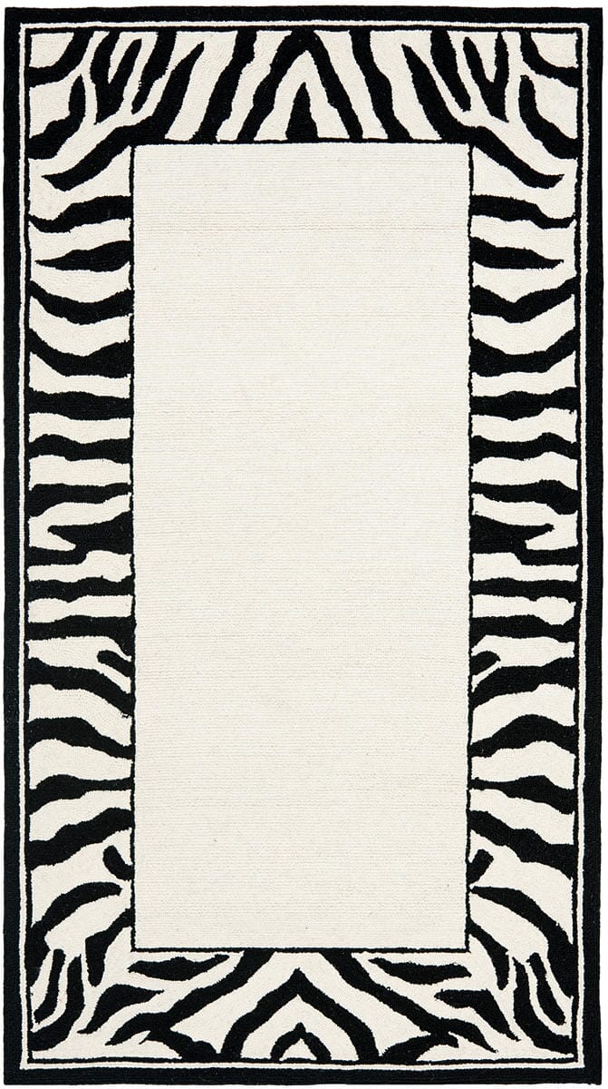 Safavieh Chelsea Hk731A White / Black Animal Prints /Images Area Rug